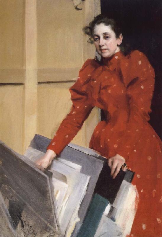 Anders Zorn Emma Zorn in the Paris Studio